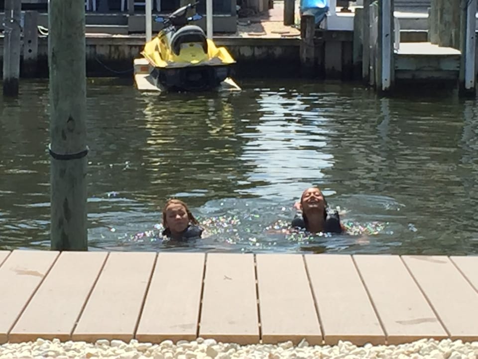 Family fun right off the back deck