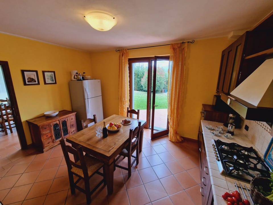 one of the two kitchens also leads outdoors