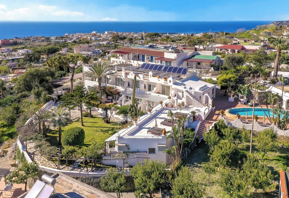 Air photo of the property, residencial part, main building