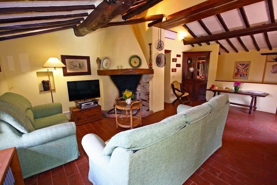 living room with the fireplace