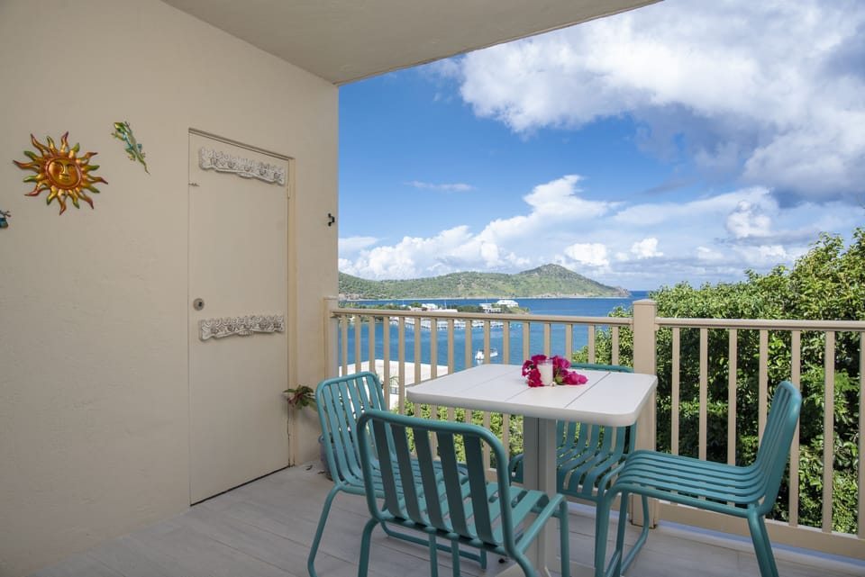 Enjoy dining out on the covered balcony while enjoying the views