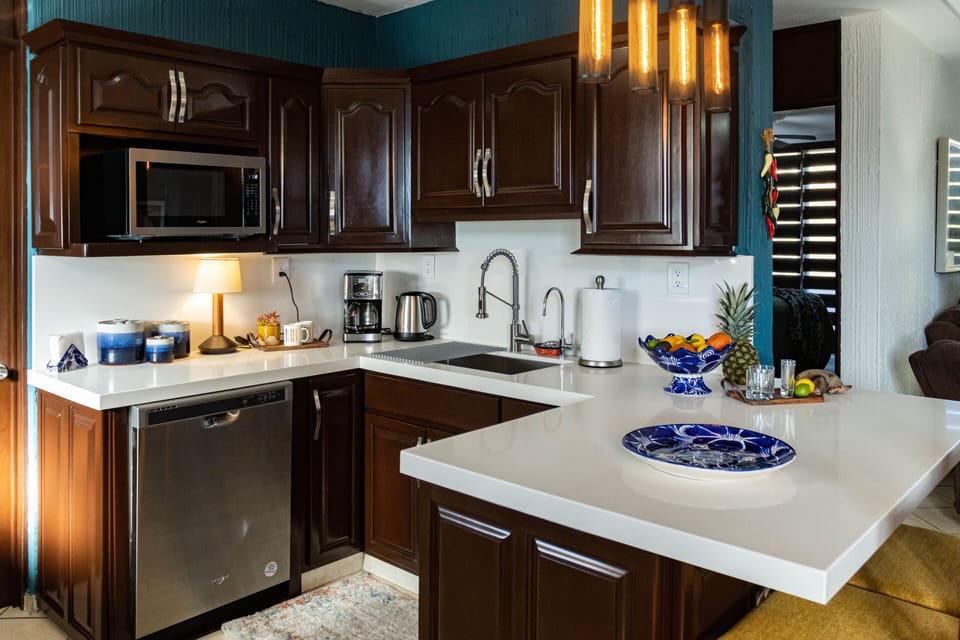 Microwave, dishwasher, fresh water dispenser