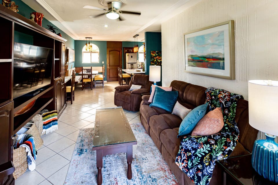 Beautifully furnished living and dining spaces
