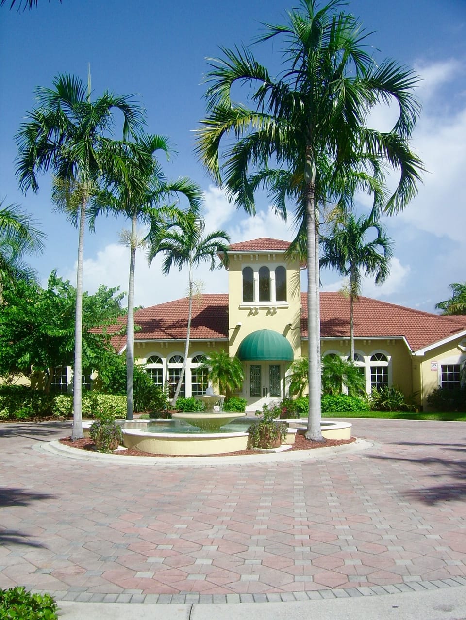 Clubhouse and front entrance to the gated community