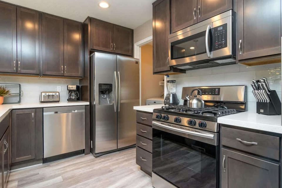 Gorgeous remodeled kitchen with nice stainless appliances