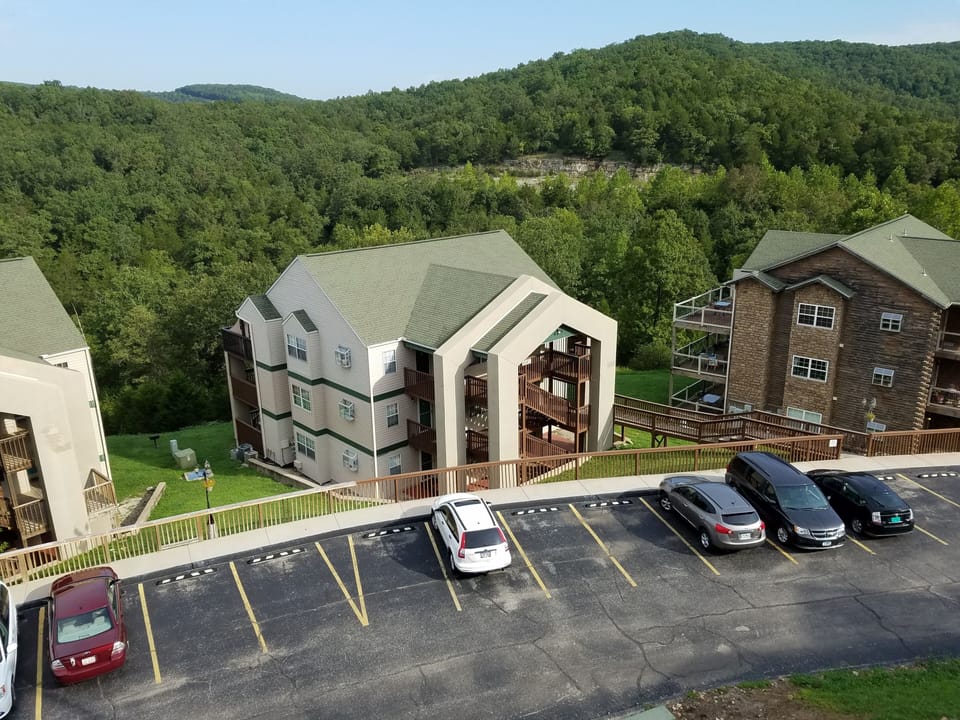Resort is surrounded by hills.