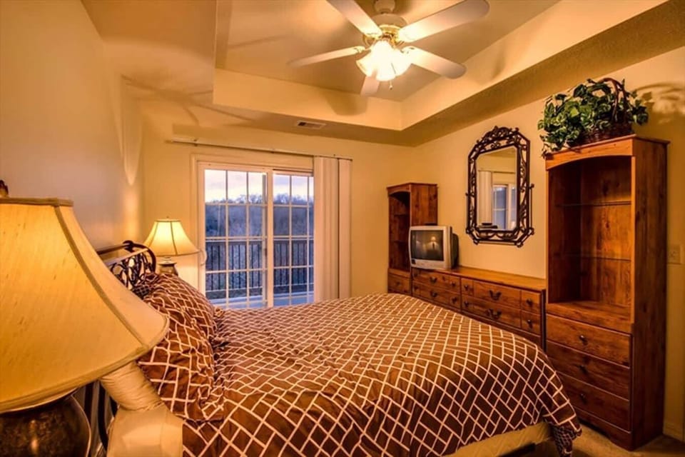 Master Bedroom has a TV set with Cable services.