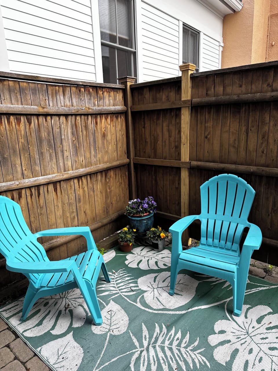 private patio for your relaxing stargazing morning coffee evening tea sipping.