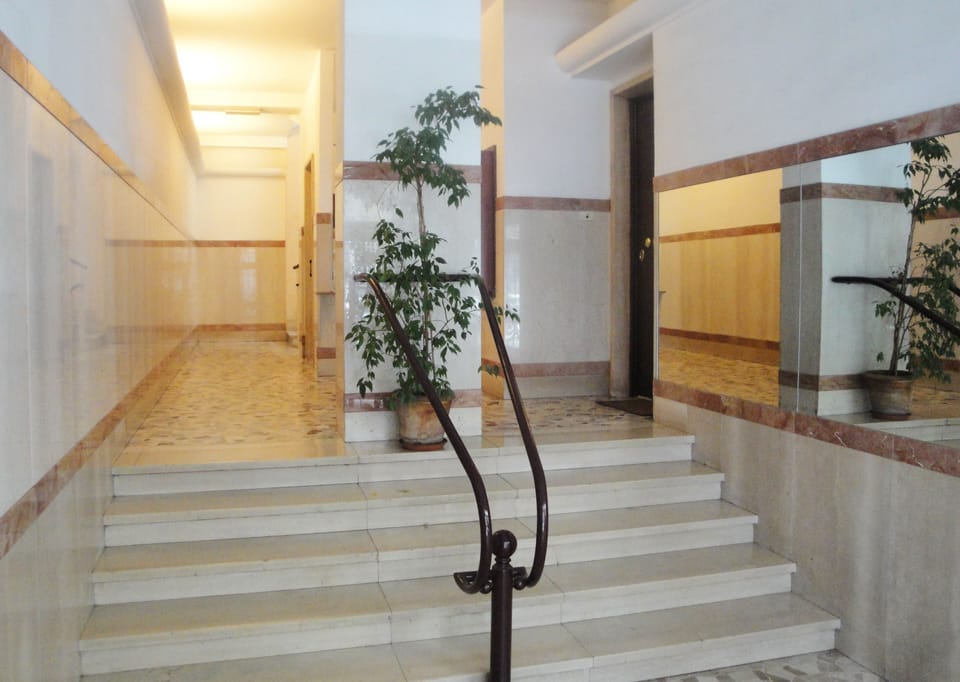 entrance hall (there are 5 steps to reach the lift)