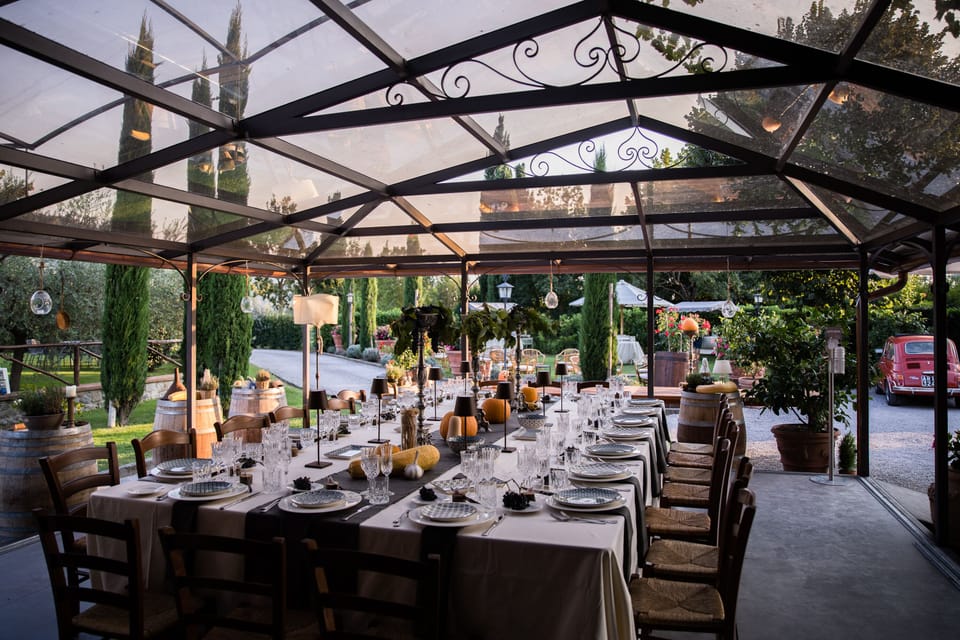 Outdoor banquet area
