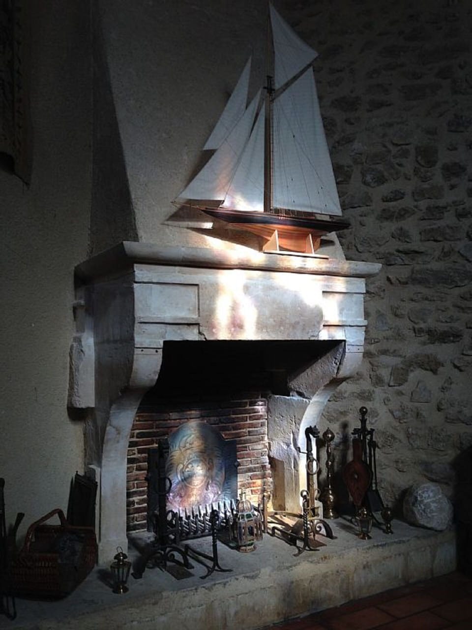The fireplace - so large  I can stand up in it!