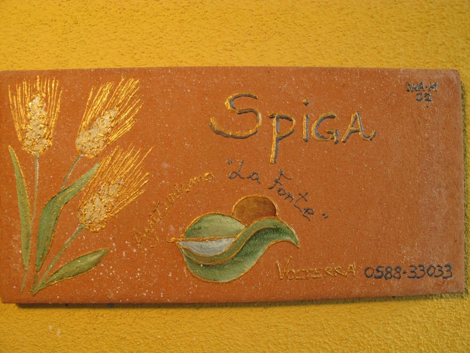 The sign next to the main door
