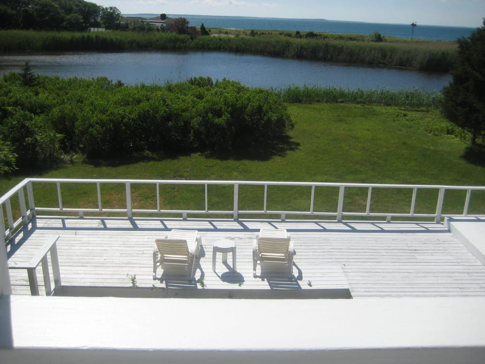 View of pond and Gardiners Bay