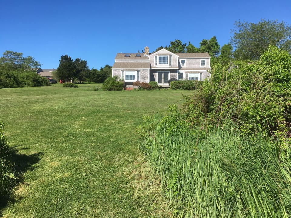 Looking west toward house