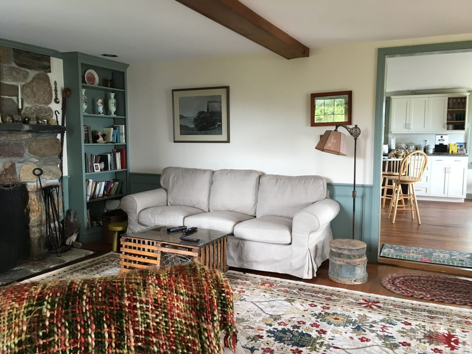 Living room fire place end