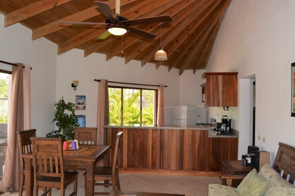 Living area and kitchen