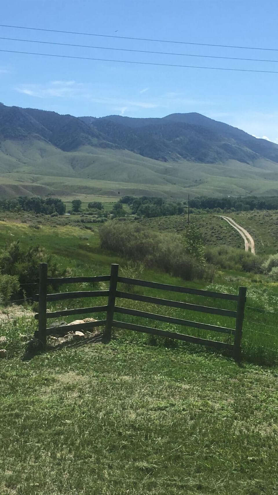 View from the porch of mountains and Big Hole River Valley