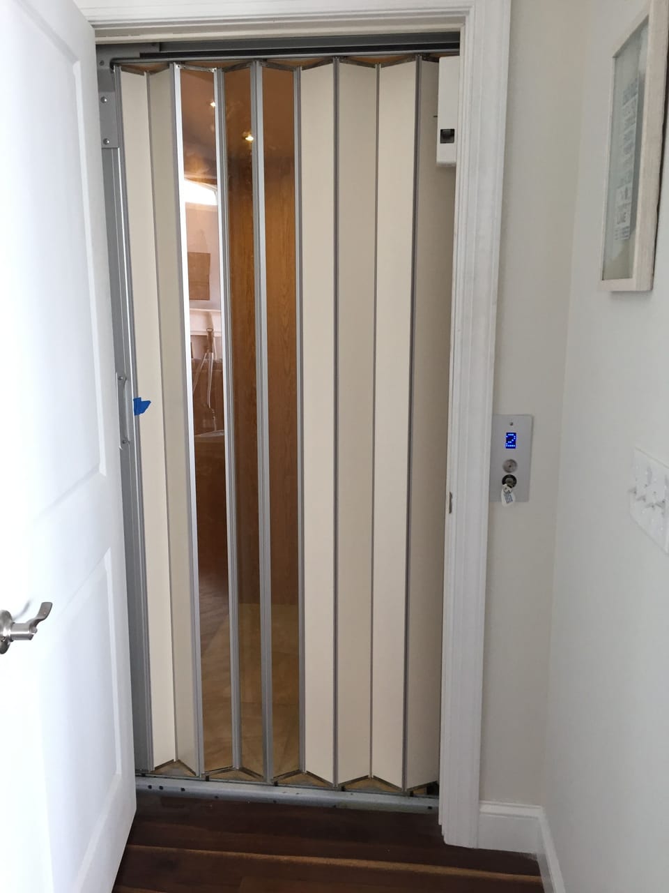 Elevator from ground floor to second floor. Bring up groceries, luggage, etc