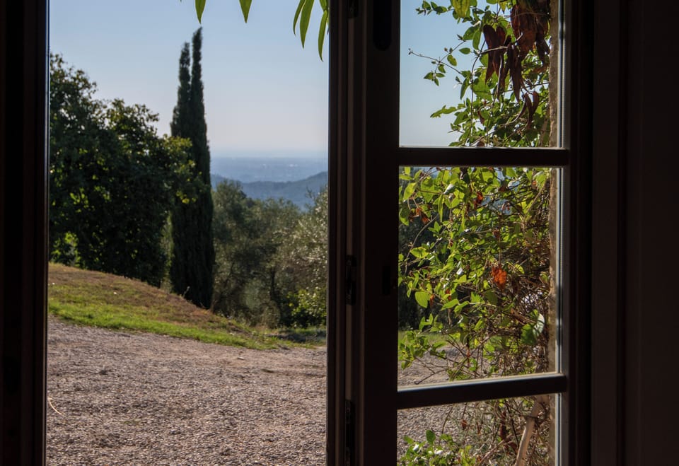 View towards Lucca from the Kitchen door