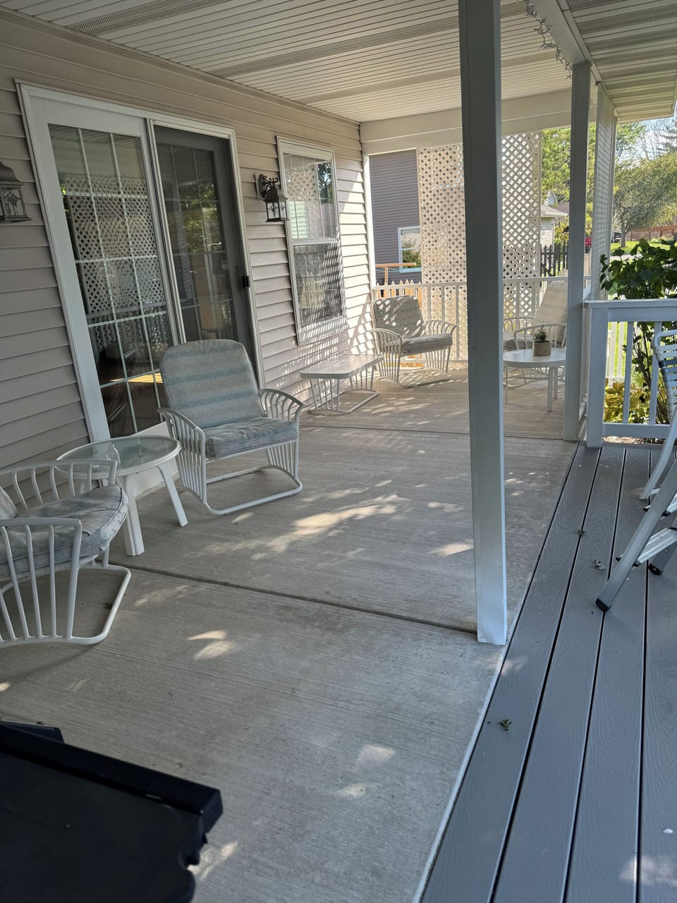 Covered deck with grill