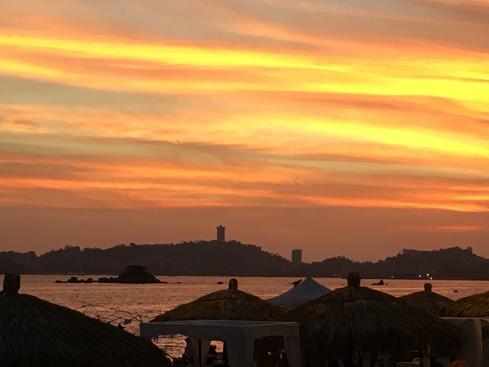 Sunset over the bay.