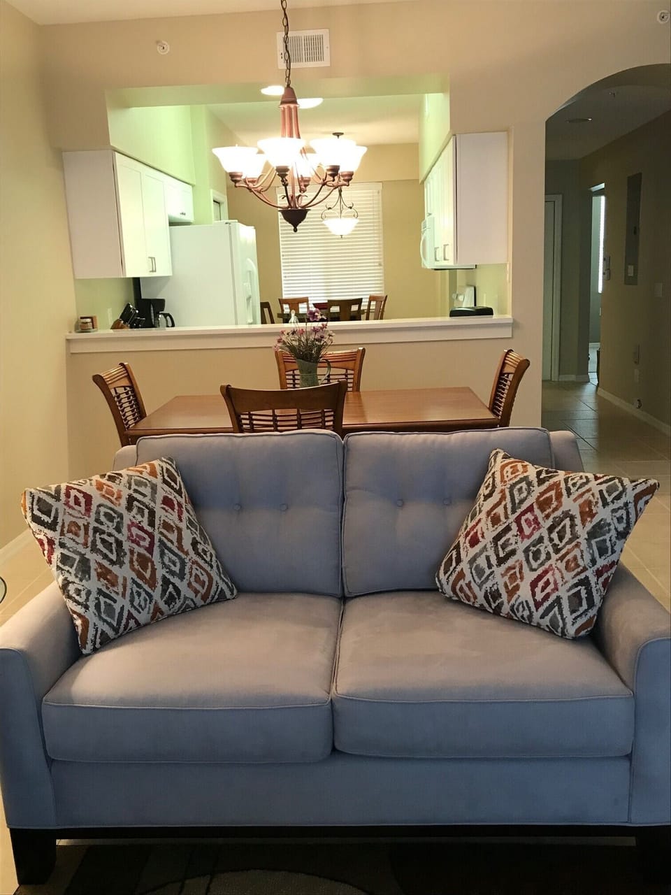 Living room and dining room