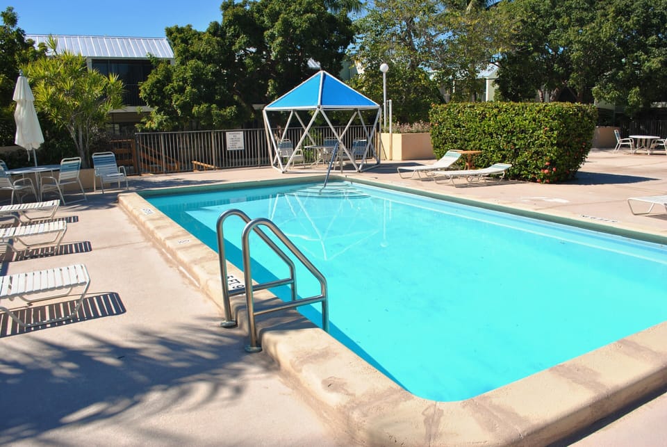 North pool just outside unit