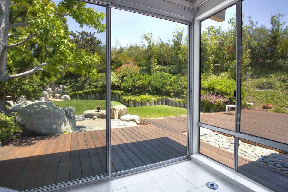 View from the master bedroom into the Japanese garden