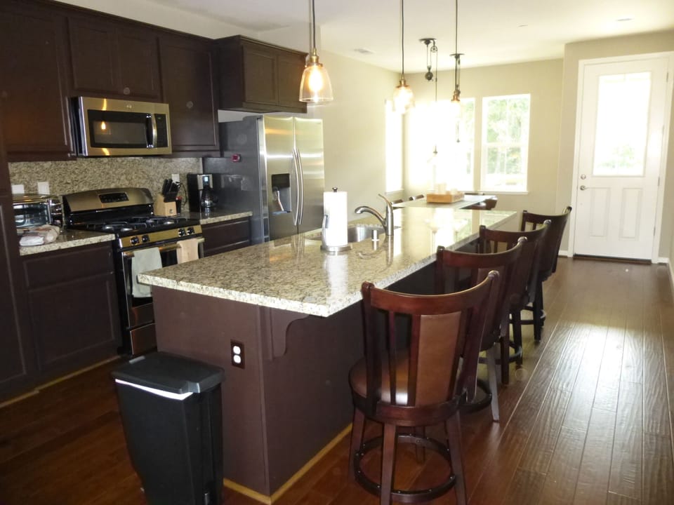 Kitchen well located for all and since on ground floor, doesn't keep anyone up