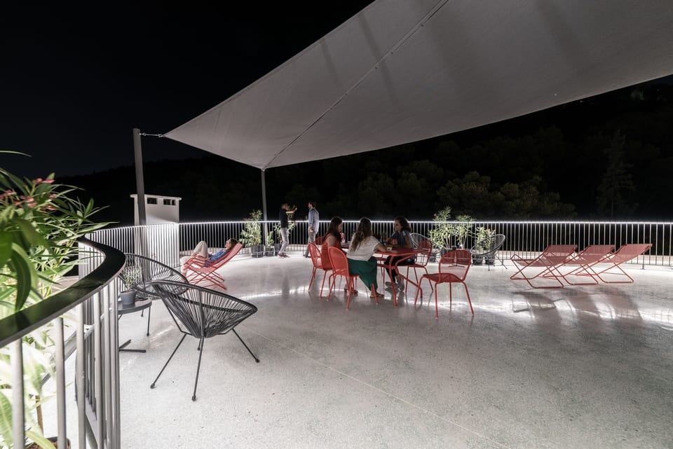 Terrace at night 