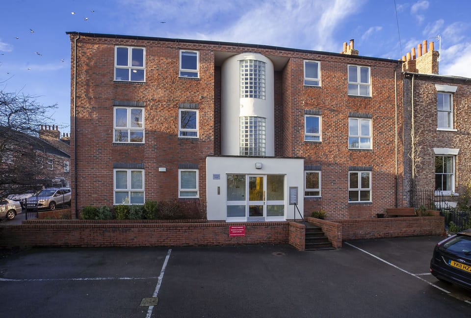 Exterior of Riverbank View and Car park.