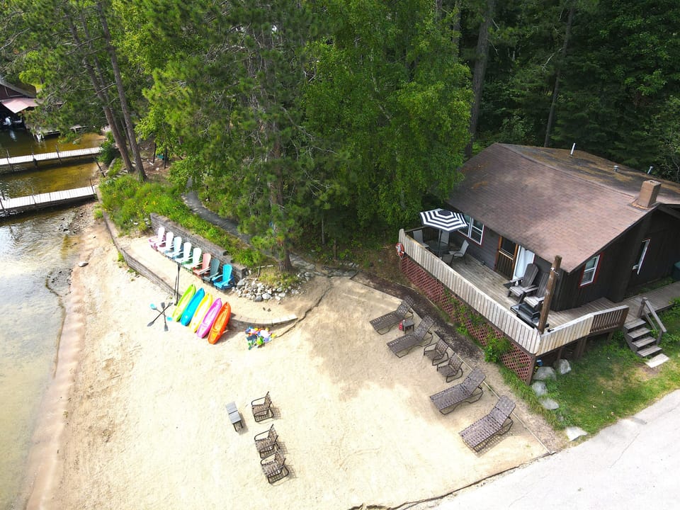 Lakefront beach side cottage. 
