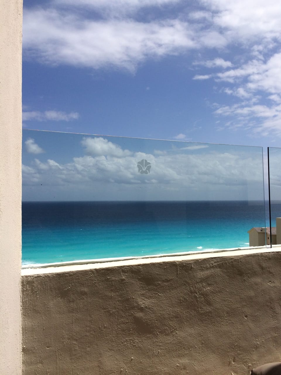 Note the glass so that your view of the beautiful water is unobstructed