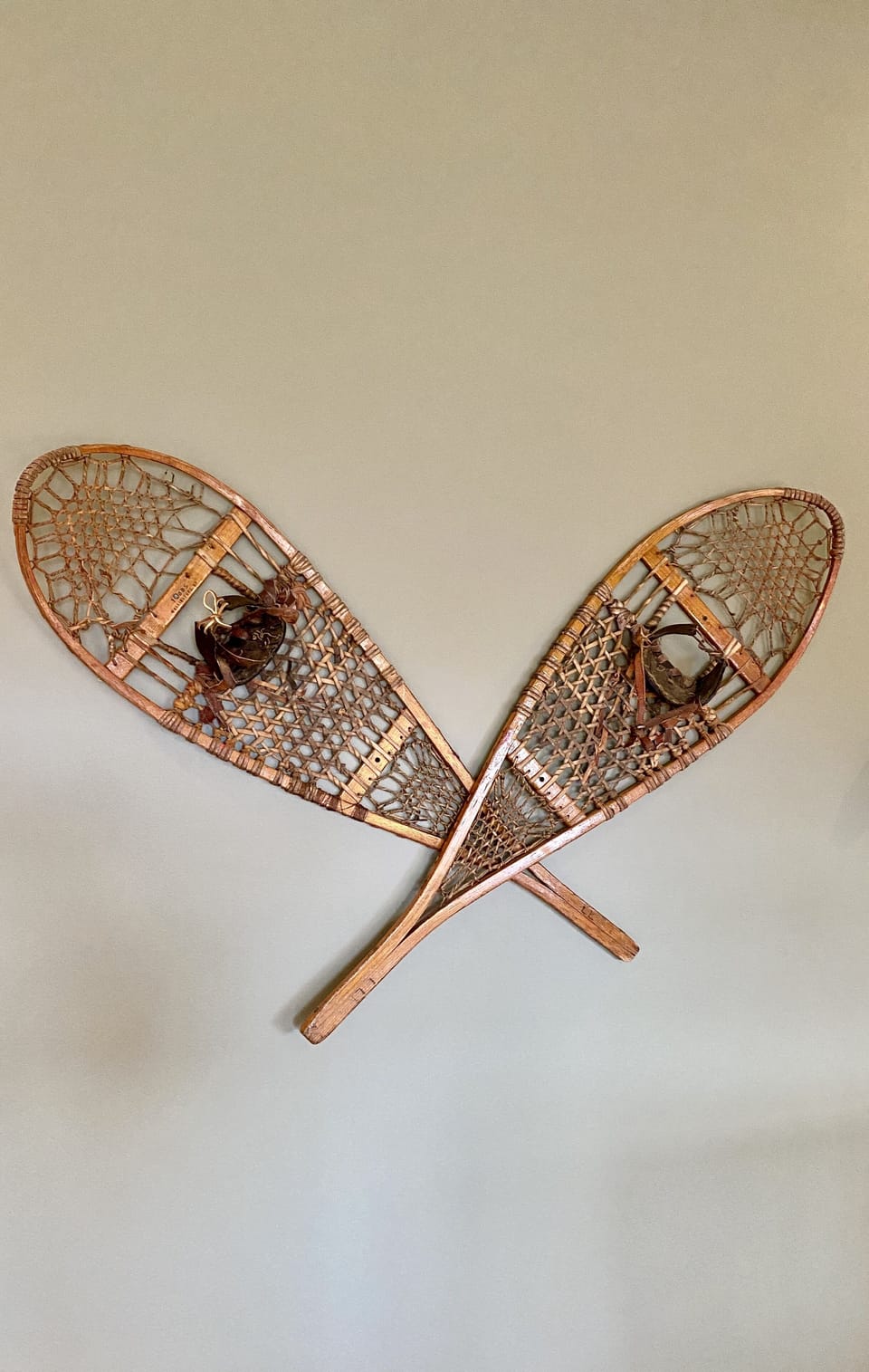 These vintage snow shoes scream “bring your snow shoes”  