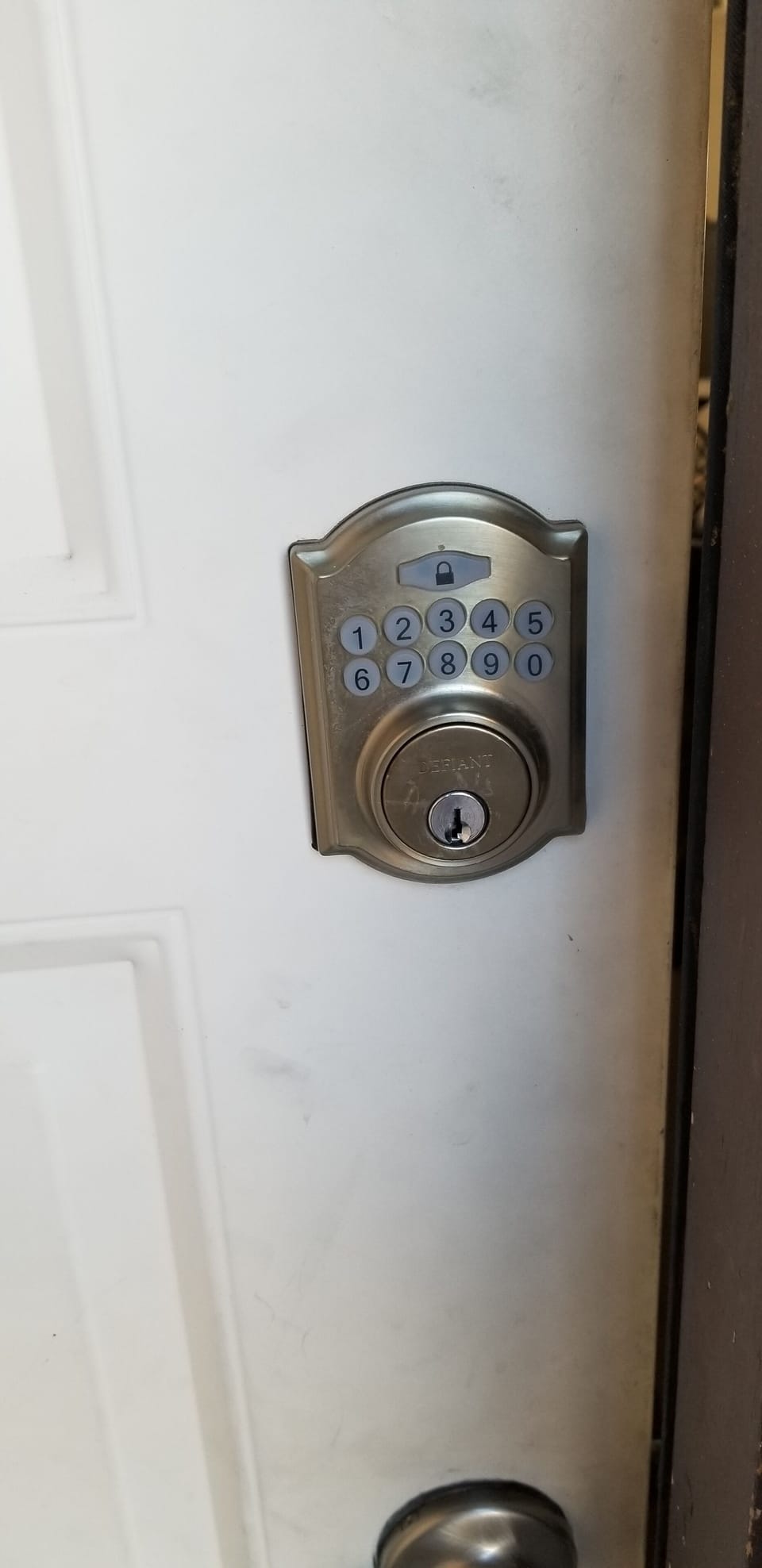 electronic self check in lock on front door