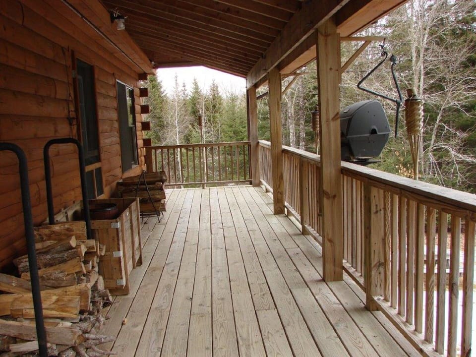 The back porch for relaxing, grilling, watching the wildlife.