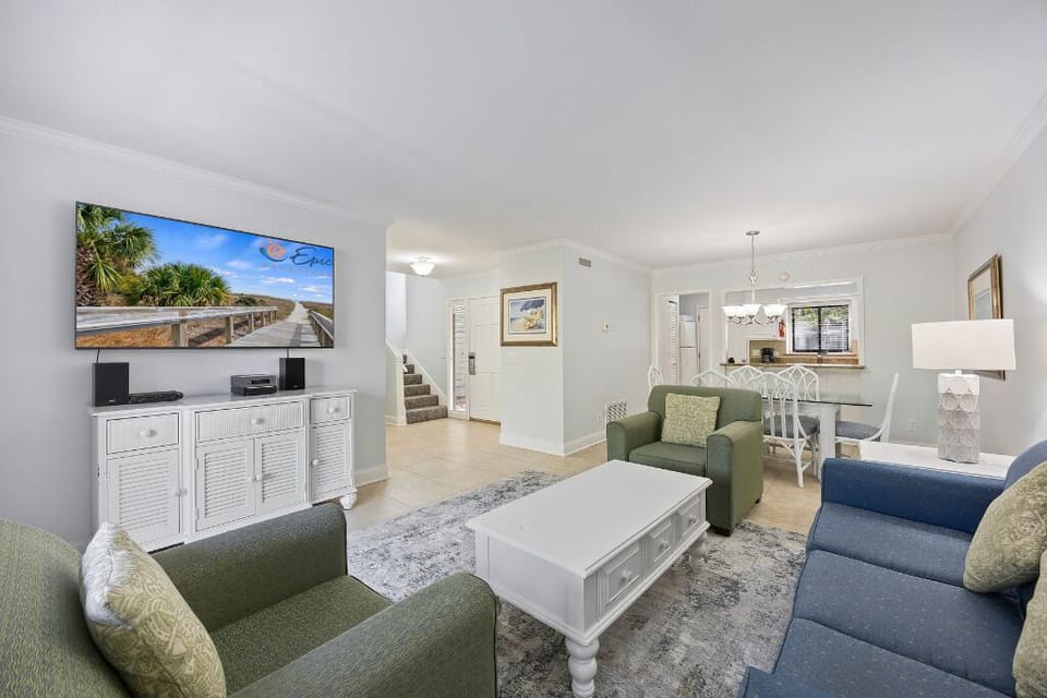 Kick back for movie nights in the cozy, comfortable living room.