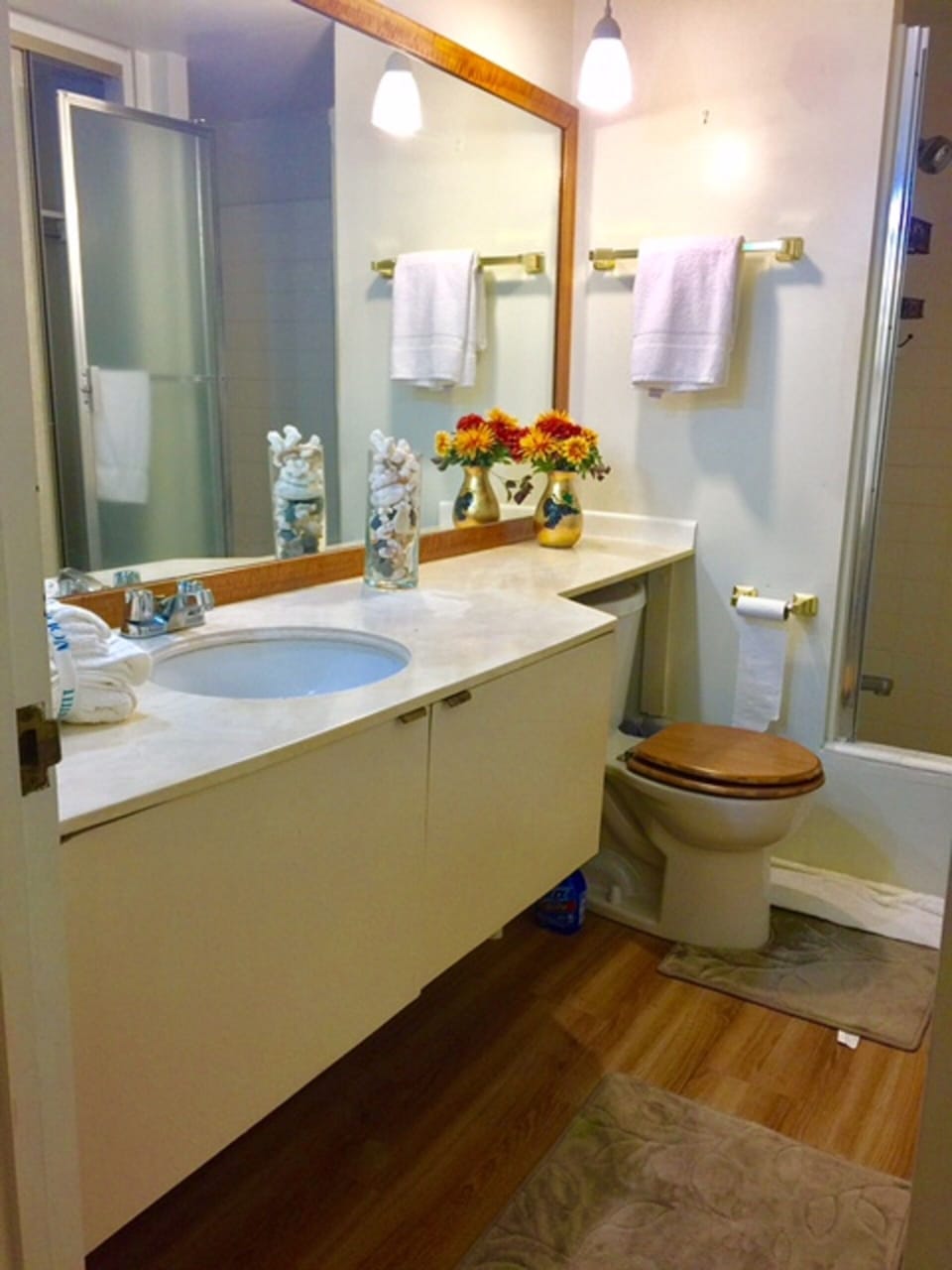 Bathroom with large closet