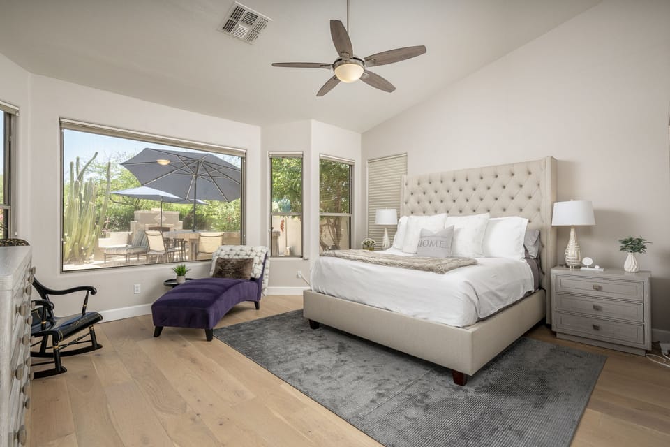 Master bedroom, Cal King bed, spacious with great view and patio access!