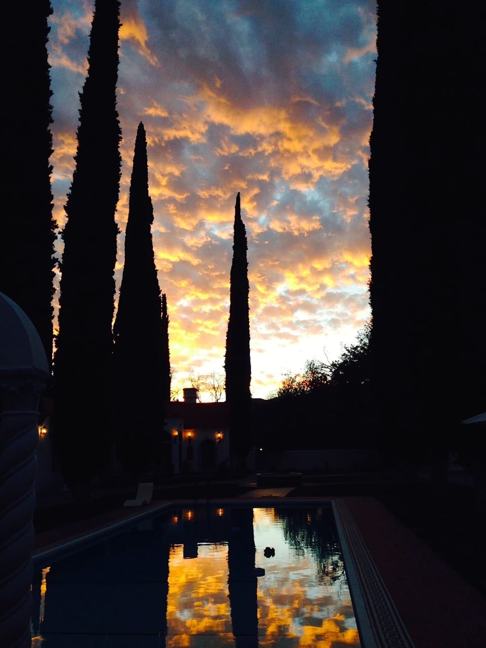The pool at sunset.