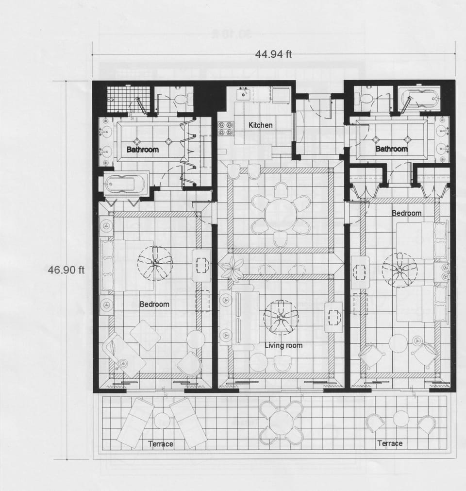 Presidential (2 bedrm, 2 bath) floor plan