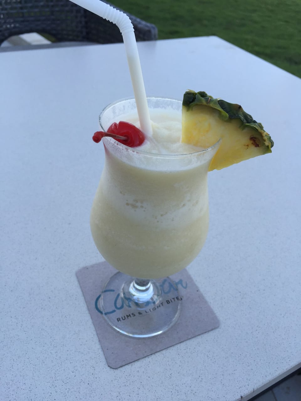 The famed Piña Colada at the Caribe Hilton in San Juan