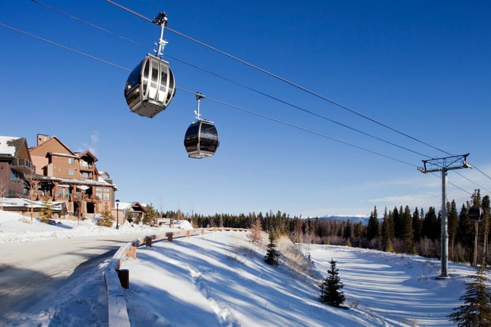 Complimentary gondola that will take you into town.