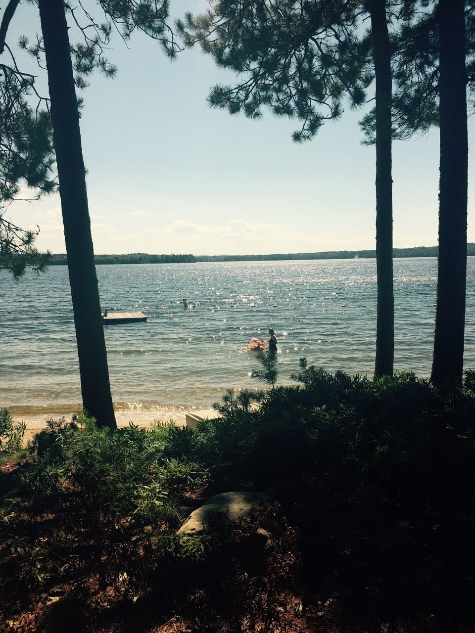 One of two beaches steps from the condo.  Canoe or kayak here.