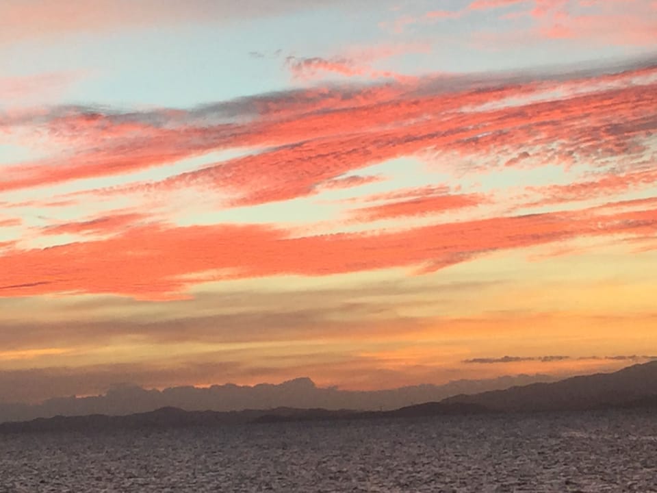 sunset from Mosquito pier over San Juan
