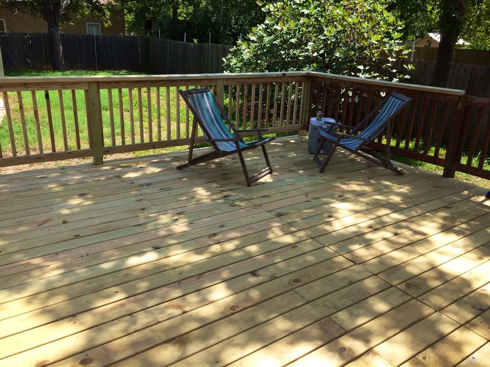 New Deck just completed.  Chillax here after enjoying Austin!