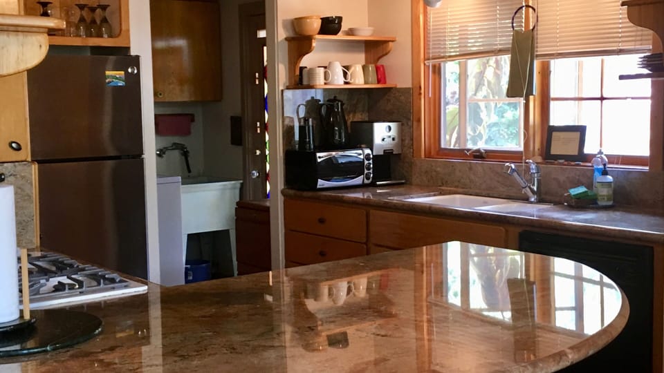 Kitchen with granite countertops