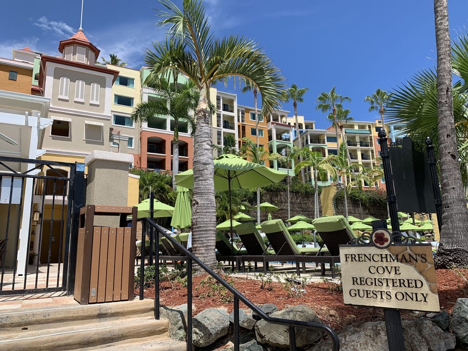 Resort entrance from beach