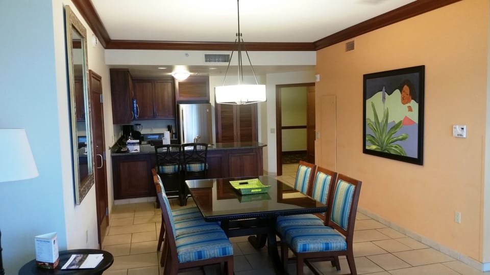 Kitchen overlooks dining room - fabulous views are behind you!