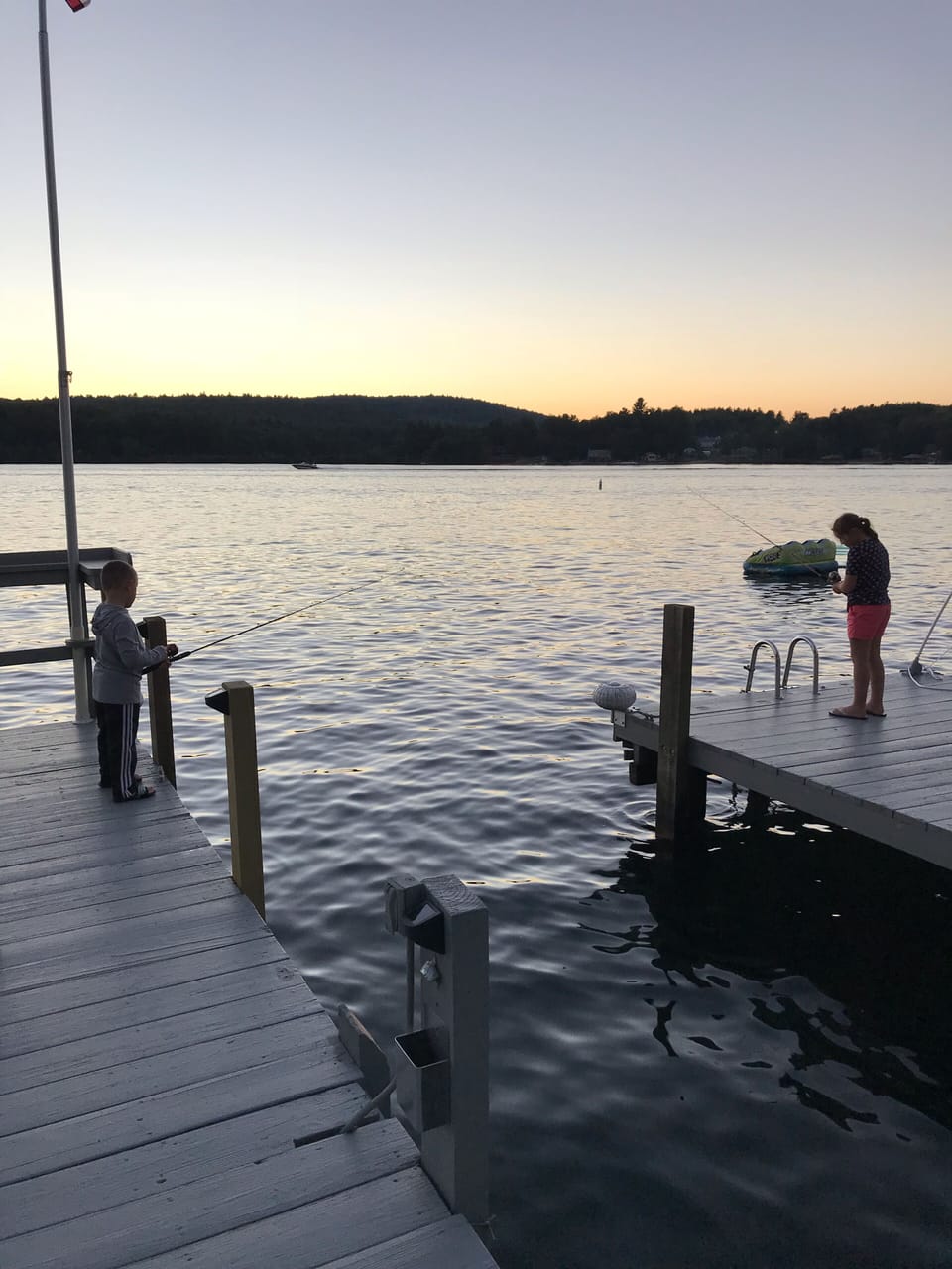 Kids of all ages will enjoy fishing from our docks. Shhh, early evening is best!